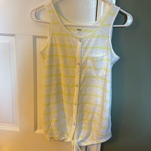 Never worn extra large Old Navy white and yellow stripped tank top.